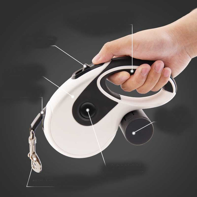 Blue Muffy automatic retractable leash for household pets, featuring a 5-meter nylon cord and easy-to-use handle.