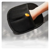 Muffy pet hair removal gloves with textured surface for grooming and removing loose pet fur from cats and dogs.