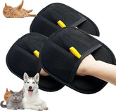 Muffy pet hair removal gloves with textured surface for effective fur removal from pets and furniture.
