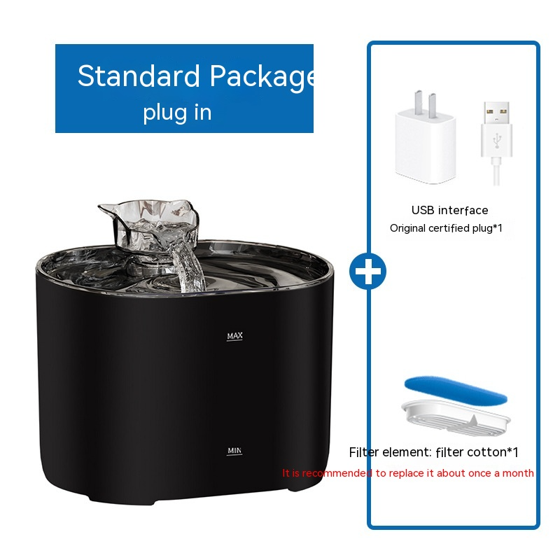 Muffy American Standard Cat Water Fountain with 24 pieces, showing the fountain with flowing water and multiple spouts for pets
