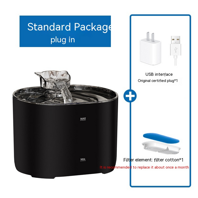 Muffy American Standard Cat Water Fountain with 24 pieces, showing the fountain with flowing water and multiple spouts for pets