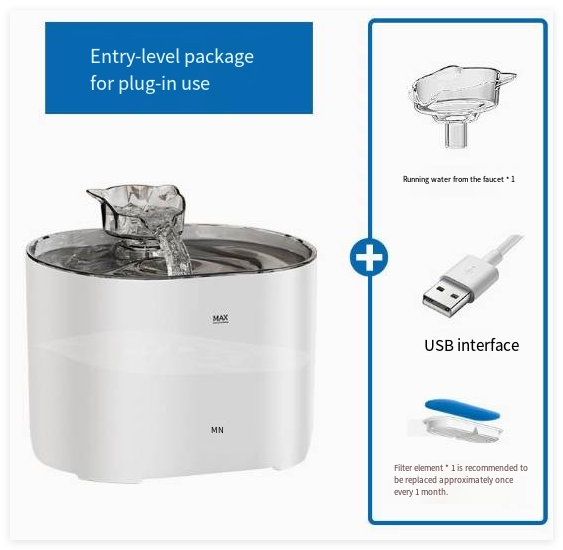 Muffy cat water fountain with multiple spouts and filtered water, designed for providing fresh hydration for cats.