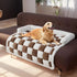 Black Muffy pet couch cover, 75x75cm, protecting furniture from pet hair and scratches, made of durable fabric.