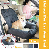 Black Muffy multifunctional pet car bed with thick cushion, designed for comfort and versatility for small pets.