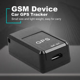 Black Muffy GPS tracker device with compact design, featuring a sleek, portable shape suitable for tracking on-the-go.