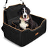Muffy PWTAA extended dog car seat for small and medium dogs, black with side pockets, removable and washable pet booster seat.