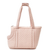 Black quilted Korean-style pet travel bag by Muffy with mesh sides and carrying handles for easy transport and comfort.