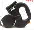 Black Muffy retractable dog leash with built-in lights, adjustable length, and comfortable handle for walking pets at night.
