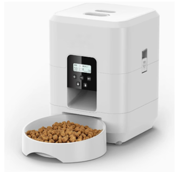 Black Muffy Pet Intelligent Automatic Feeder with Wi-Fi connectivity for convenient, automated pet feeding.