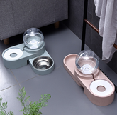 Blue Muffy automatic pet water bowl with a sleek design, providing fresh water for cats and dogs.