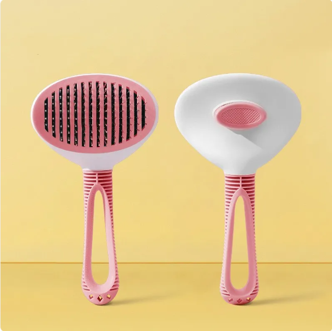 Blue Muffy pet hair removal comb with coarse needles, 19x10cm, designed for effective pet hair grooming.
