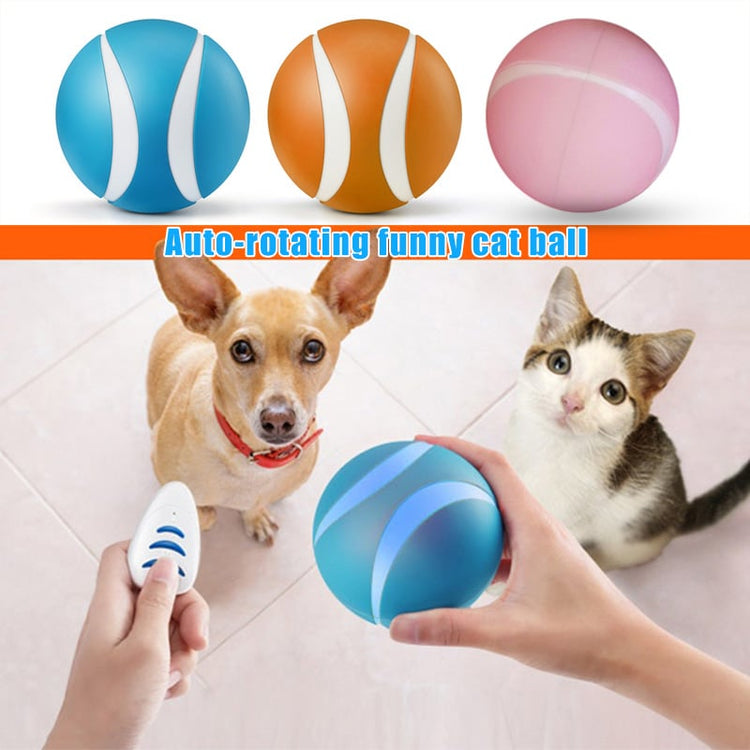 Blue Muffy wireless smart remote control pet toy with LED lights designed for interactive play and entertainment.