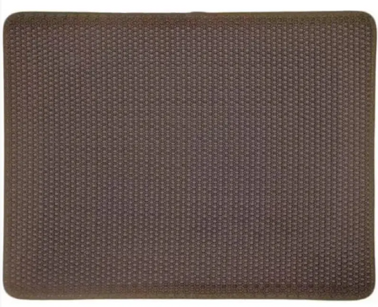 Brown Muffy double-layer cat litter mat measuring 70x120 cm, designed to trap litter and keep floors clean.