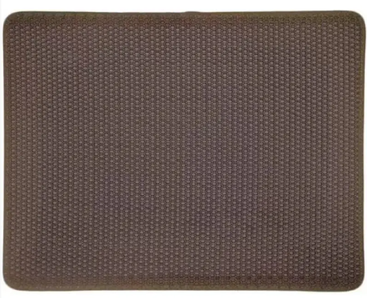 Brown Muffy double-layer cat litter mat with textured surface, measuring 70 x 120 cm, designed to trap litter and keep floors clean.