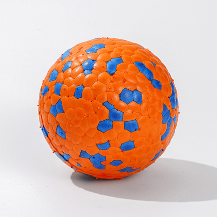 Muffy chew-resistant burst ball dog toy in burnt orange, 7cm durable rubber for active dogs