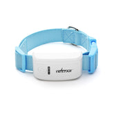 Muffy TK909 Pet Satellite GPS Tracker with lifetime app access, showing device and user interface on a smartphone screen.