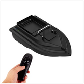 Muffy GPS remote control boat with 5200mAh battery, displaying on water with sleek design and remote control in hand.