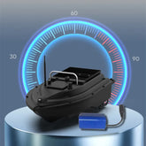 Muffy GPS remote control boat with 5200mAh battery, featuring sleek design and detailed control panel for outdoor water navigation.