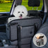 Dark gray YUDODO 20lbs dog car seat by Muffy with removable cushion, anti-slip base, portable booster for small dogs, PU leather.