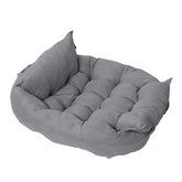 Dark green customizable Muffy multifunctional folding pet cushion with soft, plush surface suitable for small to medium pets.