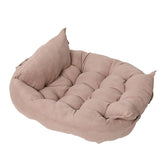 Dark green customizable Muffy multifunctional folding pet cushion with soft fabric and versatile design for pets.