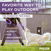 Muffy outdoor dog ring toy set with two standard-sized rings, perfect for fetch games with large dogs.