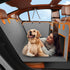 Muffy Instraella back seat extender for dogs, grey waterproof car seat cover with hard bottom for SUVs and compact cars.