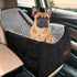 Gray Muffy dog car seat for small dogs with memory foam booster, provides comfort and safety during car rides.