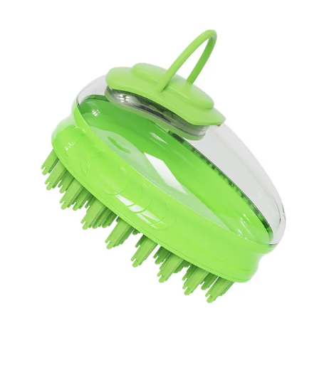 Green Muffy Pet Bath Brush for Dogs with 80-65-105mm bristles, designed for gentle and effective grooming.