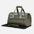 Green Muffy large capacity pet travel bag with breathable mesh panels and sturdy handles for easy transport.