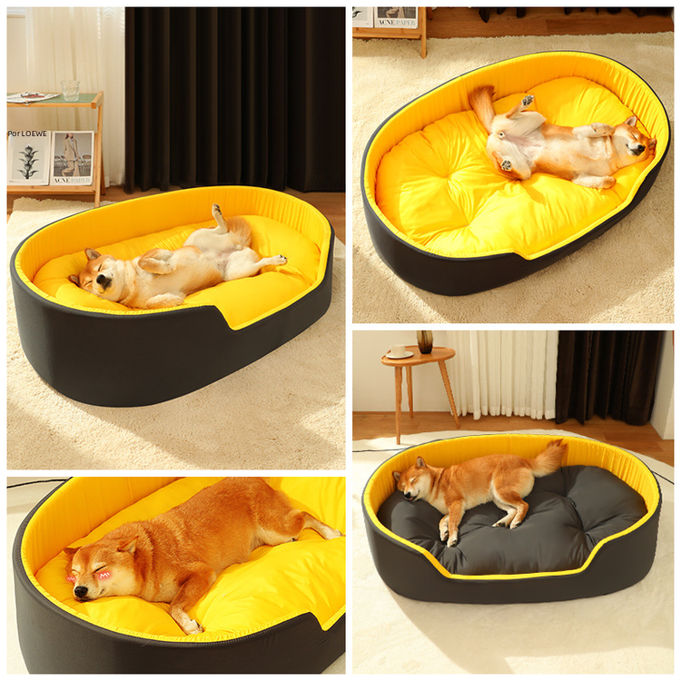 Green Muffy universal pet dog bed with removable washable cover, soft and cozy for small to medium dogs.