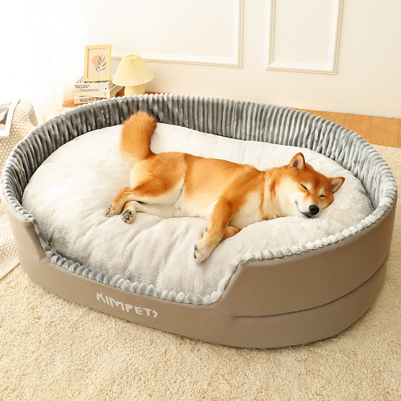Green Muffy universal pet dog bed with removable washable cover, soft cushion, and cozy design for comfort.