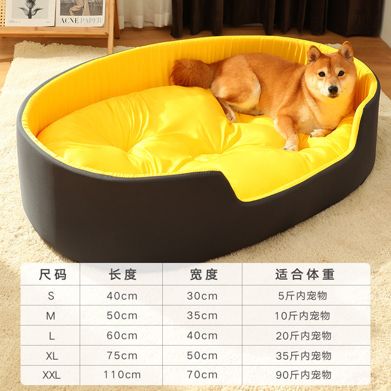 Muffy green universal dog bed with removable washable cover, plush fabric, and cushioned interior for pet comfort and easy cleaning.