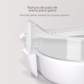 Large semi-enclosed Muffy cat litter box in grey, designed for pets to provide a private and clean space for cats