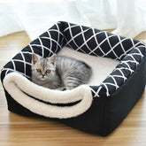 Grey Muffy pet dog and cat bed villa, dual-use space capsule with cozy enclosure for pets.