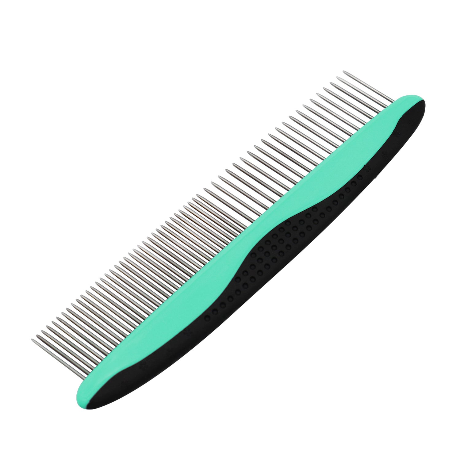 Light blue Muffy retractable pet brush with comb for hair removal and grooming, featuring a compact, ergonomic design.