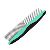 Light blue Muffy retractable pet brush with comb for hair removal and grooming, featuring a compact, ergonomic design.