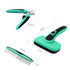Light blue Muffy retractable pet brush for hair removal and grooming, with a compact design and ergonomic handle.
