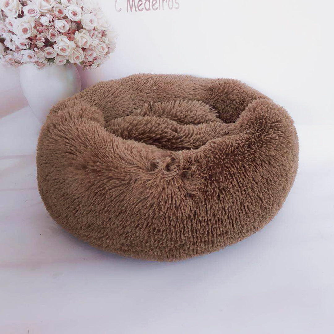 Muffy khaki washable and removable cat litter mat designed for autumn and winter, 100cm size, soft and comfortable for cats.