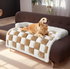 Muffy plush thickened warm pet bed in khaki for dogs and cats, featuring soft, cozy cushioning for comfort and warmth.