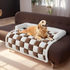 Muffy plush thickened warm pet bed for dogs and cats in khaki, 75x75cm, with soft, cozy cushioning for comfort.