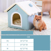 Light green Muffy warm closed dog kennel house for pets with a cozy, secure shelter for small to medium dogs.