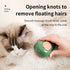 Muffy electric pet brush with spray for cats and dogs, featuring green handle and bristles for grooming and detangling pets.