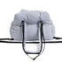 Muffy military green dog car seat bed with plush cushioning, designed for comfortable travel for medium to large dogs.