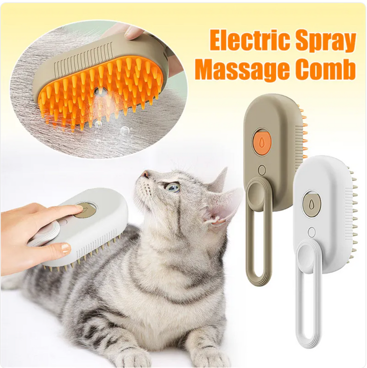 Muffy 3-in-1 electric pet brush set with milk brown color, featuring multiple attachments for grooming dogs and cats.