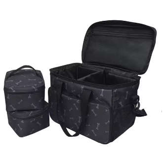 Muffy pet travel bag set with carrier, accessories, and adjustable straps for convenient pet transportation.
