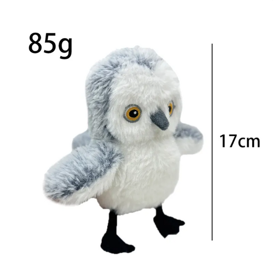 Muffy USB rechargeable interactive flapping bird cat toy with bright colors and realistic movement for feline entertainment.
