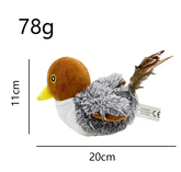 Muffy USB rechargeable interactive flapping bird cat toy with realistic feathers and colorful design for feline entertainment.
