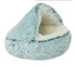 Pink semi-closed pet bed with universal cover and nest, designed for small pets, by Muffy.