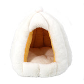 Pink enclosed warm cat litter box by Muffy designed for deep sleep comfort, featuring a cozy, secure space for cats.